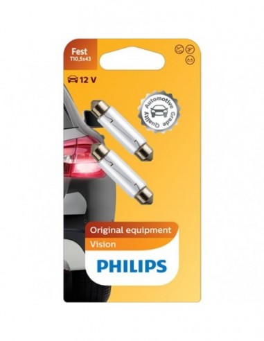 BOMBILLA T10 PHILIPS PREMIUM 5x43 12V 2 UDS